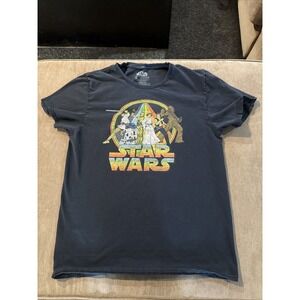 Star Wars FifthSun Women Medium Tshirt Black Rainbow Chewbacca Luke C3-PO Thrash